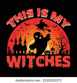 Halloween Ghost T-Shirt Design Vector Images