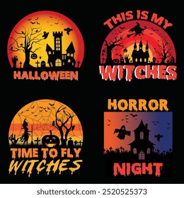 Halloween Ghost T-Shirt Design Vector Images