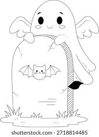 Fantasma de Halloween, Vampiro y Casa para Colorear