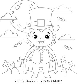 Fantasma de Halloween, Vampiro y Casa para Colorear
