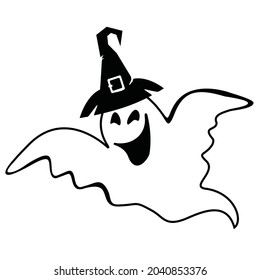 Ilustración de la caricatura del vector fantasma de Halloween