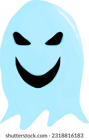 Halloween ghost vector in cartoon style