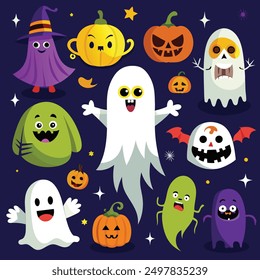 halloween ghost vector celebration illustration