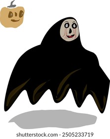 Halloween ghost vector with copyspace