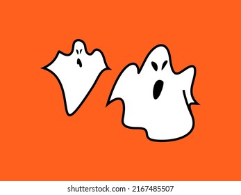 halloween ghost - vector flat illustration. terrible spirit, horror. October holiday. flying sheets, fright