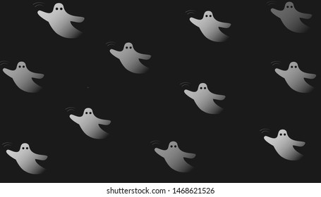 Halloween ghost. Vector. Gray background.
