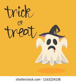 halloween ghost vector with hat