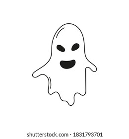 Halloween ghost vector icon. Isolated design on a white background.