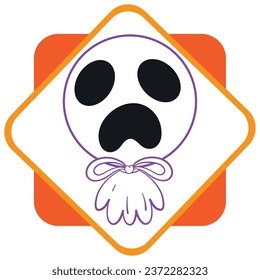 halloween icono vector fantasma con fondo de color blanco