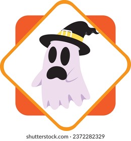 halloween ghost vector icon with white color background