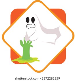 halloween ghost vector icon with white color background