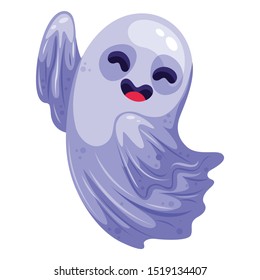Halloween ghost. Vector illustration in a cartoon style. Elements for you Halloween. Vector illustration in a flat design. 