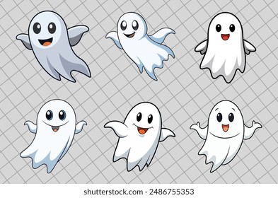 halloween halloween ghost vector illustration, halloween ghost isolated on white, spooky vector art