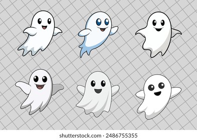 halloween halloween ghost vector illustration, halloween ghost isolated on white, spooky vector art