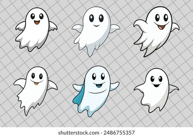 halloween halloween ghost vector illustration, halloween ghost isolated on white, spooky vector art