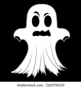 Halloween ghost vector illustration on black background
