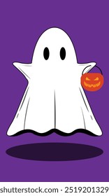 Halloween Ghost Vector Ilustration logo