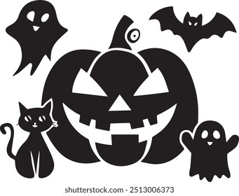 Uma imagem de vetor fantasma de Halloween projetada para várias empresas. O design misterioso, sinistro e assombroso é perfeito para logotipos, cartazes, camisetas e outros projetos gráficos