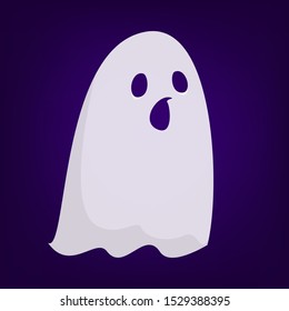 Halloween ghost vector isolated. Mystery and darkness. Spooky fantasy demon, horror and fear.
