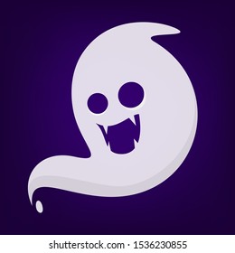 Halloween ghost vector isolated. Mystery and darkness. Spooky fantasy demon, horror and fear.