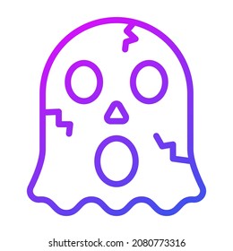 Halloween ghost vector outline icon.