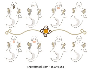 Halloween Ghost Vector set 
