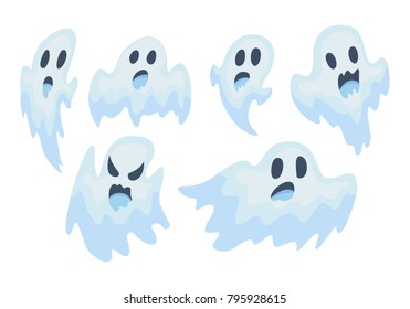 halloween ghost vector set