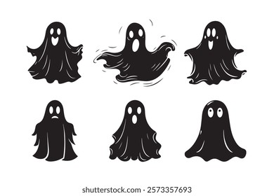 halloween ghost vector in silhouette style