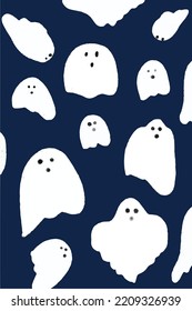 Halloween Ghost, Vibes, Hat, Pumpkin, Skull Pattern