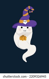 Halloween Ghost, Vibes, Hat, Pumpkin, Skull Pattern
