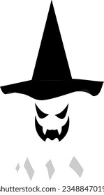 halloween ghost with witch hat , spooky ghost halloween, ghost witch hat