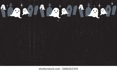 Halloween Ghosts. Halloween Background Pattern. Vector Template For Banner