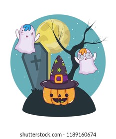 Halloween ghosts cartoons