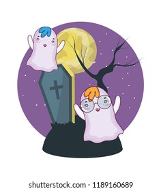 Halloween ghosts cartoons