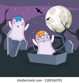 Halloween ghosts cartoons