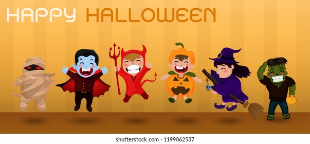 Halloween Ghosts Charector. Ghosts gather to celebrate Halloween.