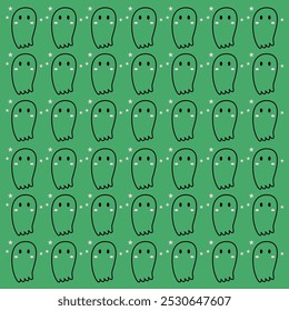 Halloween Ghosts Design Pattern Texture Background Wallart Vector