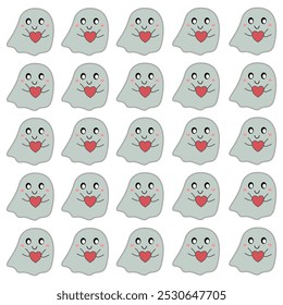 Halloween Ghosts Design Pattern Texture Background Wallart Vector