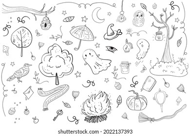 Halloween Ghosts, Elements Vector Clip Art Illustration