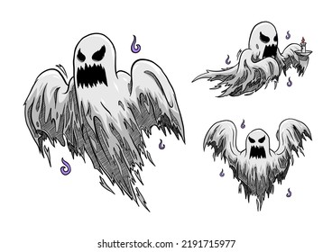 Halloween Ghosts Fabric Angry Spooky