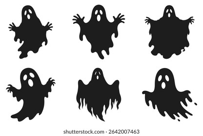 Halloween ghosts, Halloween ghost icon, ghost silhouette , flat design. Vector illustration.