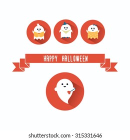 Halloween ghosts greeting card