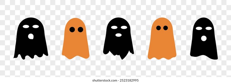 Halloween. Ghosts icon set. Collection of various scary and funny ghosts and animal ghosts. Halloween funny ghost. Eps 10.