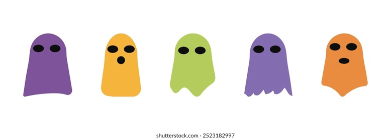 Halloween. Ghosts icon set. Collection of various scary and funny ghosts and animal ghosts. Halloween funny ghost. Eps 10.