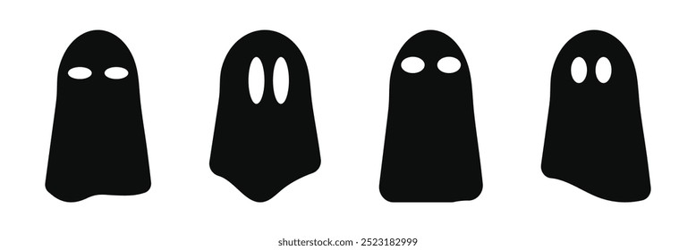 Halloween. Ghosts icon set. Collection of various scary and funny ghosts and animal ghosts. Halloween funny ghost. Eps 10.