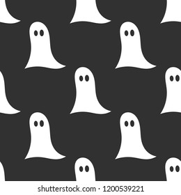 Halloween ghosts pattern. Vector illustration