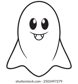 Halloween ghosts and spooky vector cartoon monsters isolated icons.