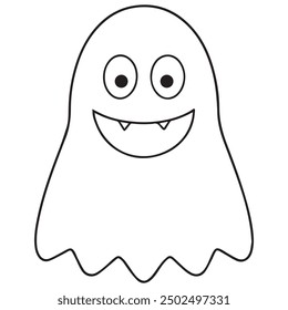 Halloween ghosts and spooky vector cartoon monsters isolated icons.