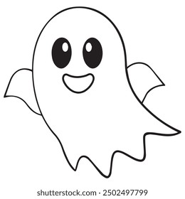 Halloween ghosts and spooky vector cartoon monsters isolated icons.