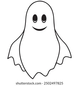 Halloween ghosts and spooky vector cartoon monsters isolated icons.